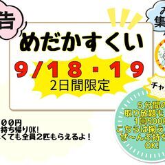 【9/18.19】メダカ掬いイベント