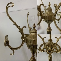 希少 アンティーク調 ポールハンガー ハンガーラック 回転式 ゴールドフレーム クラシック モダン アンティーク 家具 インテリア ロココ調 ヴィンテージ コートスタンド コートハンガー 洋服掛け