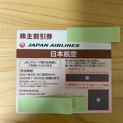 JAL 株主優待券 日本航空