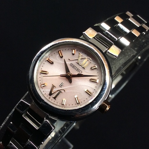 中古】 SEIKO セイコー 0CE0 V117 2012年製造 3針モデル ピンク文字盤