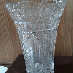 花瓶、ボヘミアグラス　czechoslovakia製
