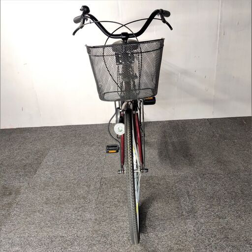 中古リユース品 26インチ シティサイクル ママチャリ LEDライト 鍵2本 状態良好 ブラウン 自転車 FATCAT