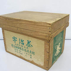 【ネット決済・配送可】ss4110　ミニ茶箱　小型　紙貼り　収納...