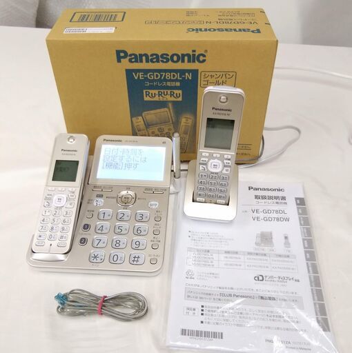 【美品】 パナソニック Panasonic VE-GD78DL-N デジタルコードレス電話機 子機1台付き シャンパンゴールド