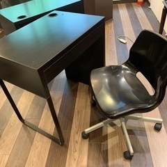IKEA 子供机　椅子セット　黒色