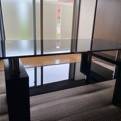 【取引成立】テーブル　ガラス天板　ブラック