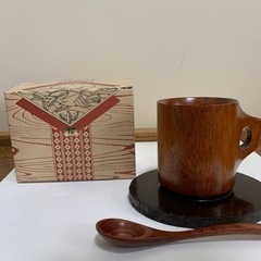 いなみ木彫りの里　木のマグカップ　スプーン付　マグカップ