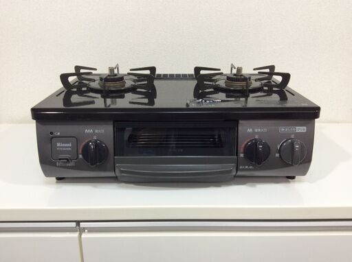 (9/18受渡済)YJT5160【RINNAI/リンナイ ガスコンロ LPガス】美品 2020年製 RTE564BKL 家電 キッチン レンジ ガステーブル 左側強火 ホーロー