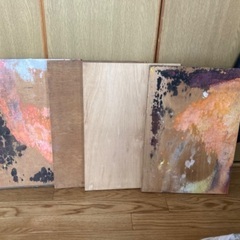 木製パネル4枚　絵画用画板　キャンバス