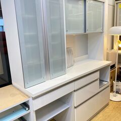 高橋木工所 食器棚 幅60cm スリム ホワイト 鏡面仕上げ ■近隣配送無料 買取帝国 朝霞店