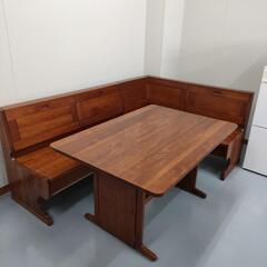🌈CANADIAN 木製コーナーベンチ・テーブルセット