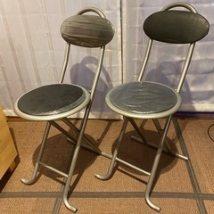 パイプ椅子　折り畳み椅子　折りたたみチェア　2脚セット