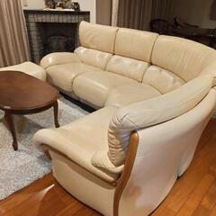 カリモク 4人掛けソファ オットマン付き　20日迄　値下します20日迄