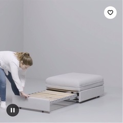 【ネット決済・配送可】イケア　IKEAソファベッド　シングル