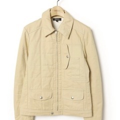 APC アーペーセー ジップアップ ブルゾン ジャケット キルティング アイボリー ベージュ S フランス製 ヴィンテージ ビンテージ 希少 名品 正規品 古着 カジュアル ウェア モード