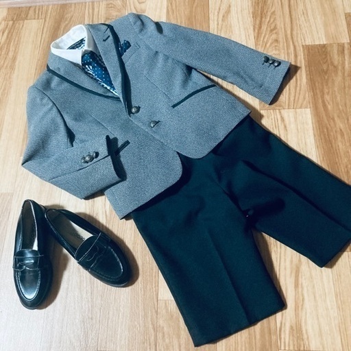 美品美品　卒園・入学　男の子120cm制服+靴20cm