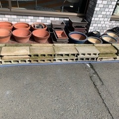 コンクリートブロック　植木鉢