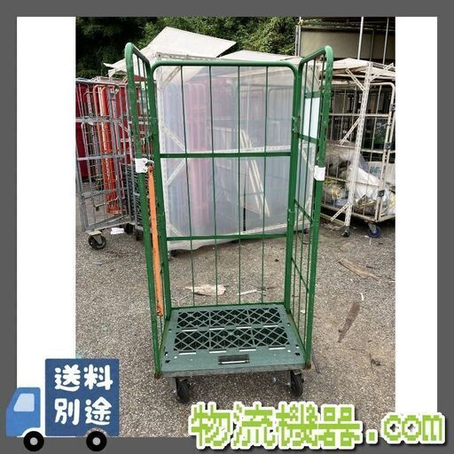 【中古品】床板樹脂カゴ台車　800×600×1700㎜　K068 中古品】床板樹脂カゴ台車 800×600×1700㎜ K068