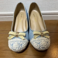 レディース靴 水色パンプス【Mサイズ】