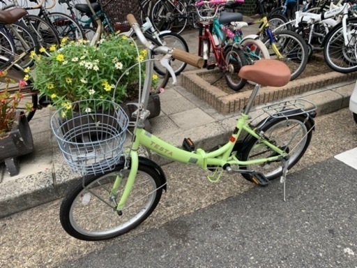 　折りたたみ自転車　１８インチ　緑