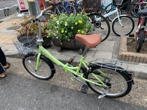 　折りたたみ自転車　１８インチ　緑