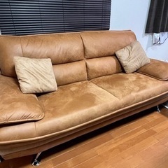 レザーファブリック布製トリプルソファ