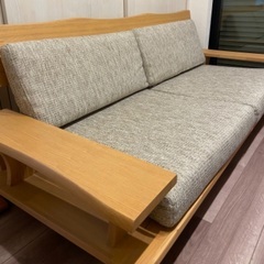 値下げ ※ 3人用 布張りソファー アカツキ【美品】