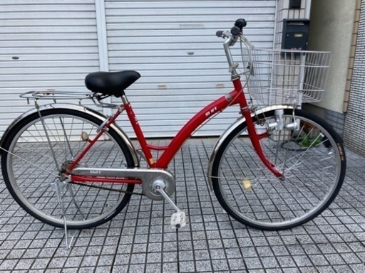 26インチ自転車】変速なし 前後タイヤ、前カゴ、グリップ、鍵新品 