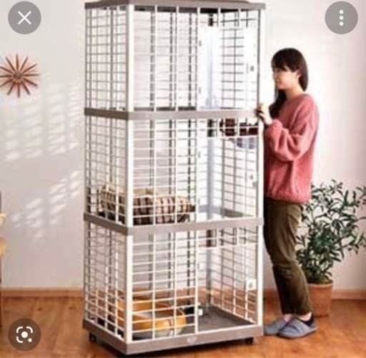 美品　キャットケージ　大型3段