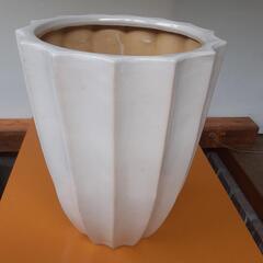 植木鉢　陶器　白　