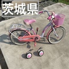 自転車　18インチ　補助輪・ヘルメット付き　女児