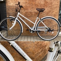 イオンバイクCADALORA 白 シティサイクル27inc 6段ギア 買物 街乗り