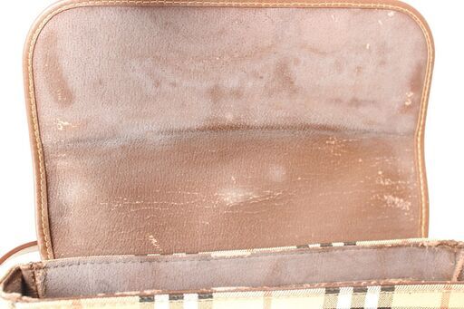 BURBERRY バーバリーショルダーバッグ 斜め掛け PVC×レザー ノバ