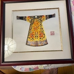 中国の手刺繍の額