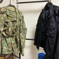サバゲー 戦闘服上下×2着と防具類 L-XL