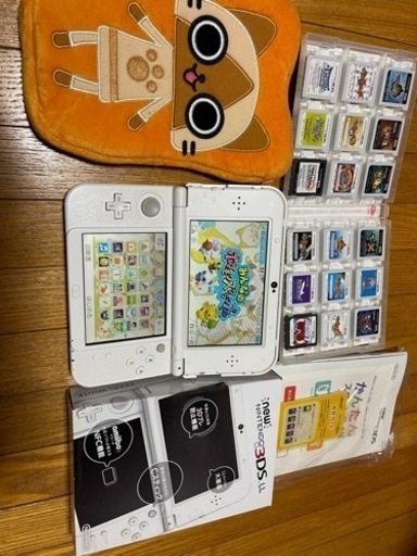 new NINTENDO 3DSLL本体 ソフト19本 アダプター ポーチ セット