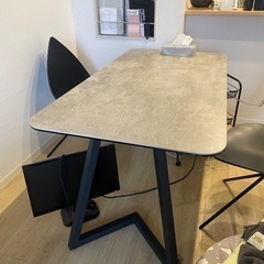 美品！セラミック天板ダイニングテーブル　グレー 大理石調
