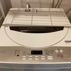 【ネット決済】シャープ　洗濯機　2018年製　ES-GE4B
