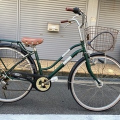 【ネット決済】グリーン系自転車　6段変速あり