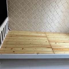 木製シングルベッド　スプリングマット