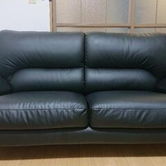 値下げ 9月～10月まで 合皮 3人用ソファー&カバー付