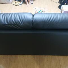 値下げ 9月～10月まで 合皮 3人用ソファー&カバー付