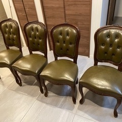 イタリア製　本革　椅子　4脚セット