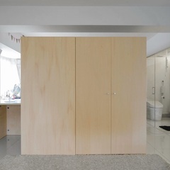 【子ども部屋】シナ合板による組立家具　デクス/ベッド/収納 + 書斎　w3110*d2550*h1750