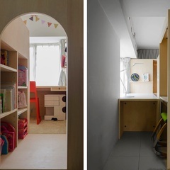 【子ども部屋】シナ合板による組立家具　デクス/ベッド/収納 + 書斎　w3110*d2550*h1750