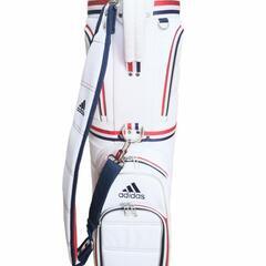 ☆美品☆　アディダス　キャディバッグ　スノーホワイト　トリコロールカラー　軽量