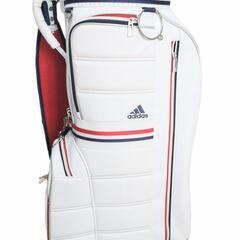 ☆美品☆　アディダス　キャディバッグ　スノーホワイト　トリコロールカラー　軽量