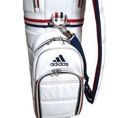☆美品☆　アディダス　キャディバッグ　スノーホワイト　トリコロールカラー　軽量