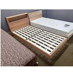 高級ベッド【シングルベッド シンプル】ポケットコイル 衛生マットレス マットレスは展示品のドリームベッド フレームはナチュラルカラーのフランスベッド シングルベット 札幌 本郷通店