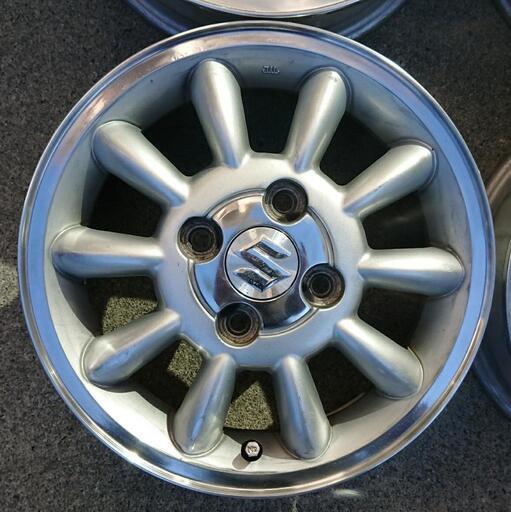シルバーピーチ 13インチ スズキ純正 155/65R13 100 4J+45 ラパン バリ